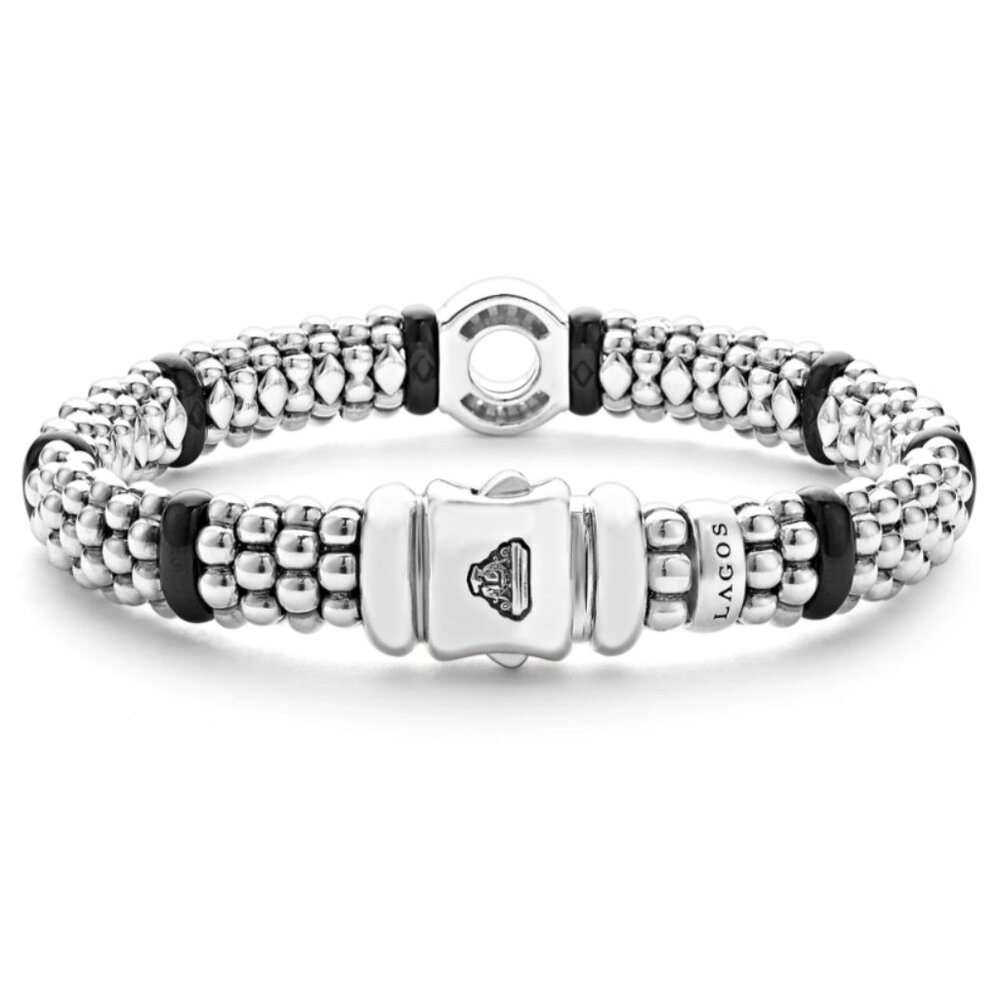 Black Ceramic and Diamond Circle Bracelet from Lagos Sz6 and Sz7( 9mm) - Picture 5 of 11